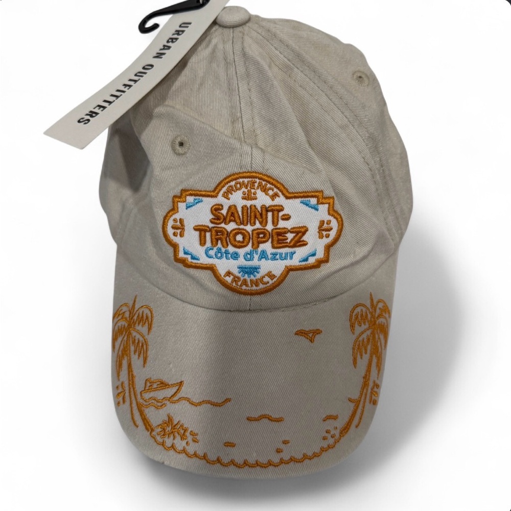 Urban Outfitters Saint-Tropez Embroidered Baseball Cap - Beige